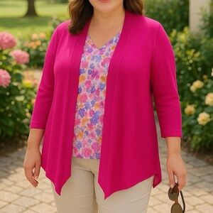NWT Chicos convertible cardigan bright pink